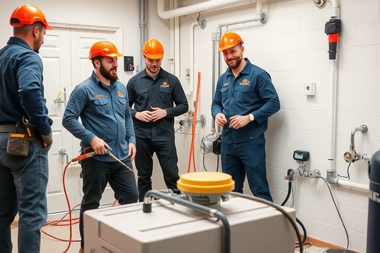 Professional plumbing team